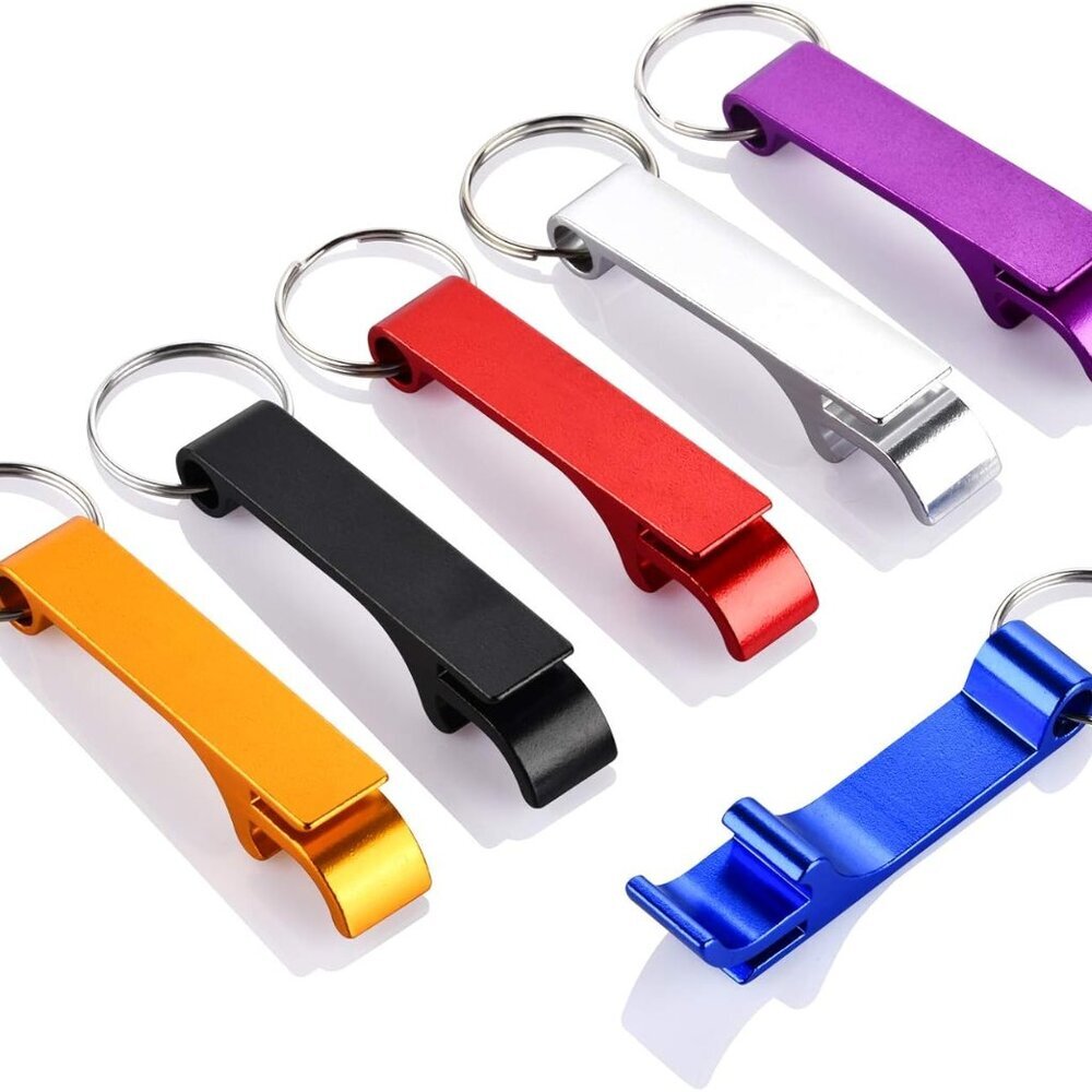 6PCS Colorful Beer Bottle Openers, Premium Metal Keychain Bottle Opener, Beverag